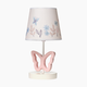 Lambs & Ivy Baby Blooms Butterfly Nursery Lamp - Hand-Painted Base With Floral Shade & Bulb Included, Pink