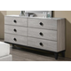 Boss Furniture F5458 6 Drawer Dresser in Cream
