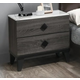 Boss Furniture F5451 2 Drawer Nightstand in Grey