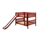 Maxtrix Bare Bone Full Size Low Bunk (4 x Low) Slat Bed with Straight  Ladder and Slide in Chestnut ROCKCS