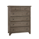 Vaughan Bassett Cool Farmhouse 5-Drawer Chest in Grey 801-115
