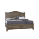 Vaughan Bassett Cool Farmhouse Sleigh Queen Bed with Storage in Grey