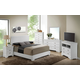 Glory Furniture G1890/G3190F 4-Piece Upholstered Platform Bedroom Set in White