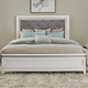 Liberty Furniture Reflections King Upholstered Bed in Pearl White/Rhinestone 781-BR-KUB  EST SHIP TIME APPX 4 WEEKS