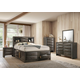 Furniture of America Zosimo 4-Piece Bookcase Storage Bedroom Set in Gray