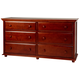 Maxtrix 6 Drawer Dresser with Crown and Base in Chestnut BIG6 C