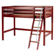 Maxtrix Bare Bone Mid Loft (Low/Low) Slat Bedroom Set in Chestnut (Angle Ladder)