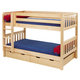 Maxtrix Bare Bone Low Bunk (4 x Low) Slat Bedroom Set in Natural