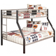 Dinsmore Twin/Full Bunk Bed in Black/Gray B106-56