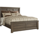 Juararo Contemporary Queen Panel Bed in Dark Brown FedEx/UPS