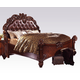 Acme Vendome King Panel Bed with Button Tufted Headboard in Cherry 21997EK EST SHIP TIME APPX 4 WEEKS