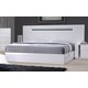 J&M Palermo King Bed in White Lacquer and Chrome 17853-K PROMO