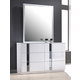 J&M Palermo Dresser and Mirror in White Lacquer and Chrome 17853-DM PROMO