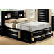 Crown Mark Furniture Emily Captain's Queen Bed in Black