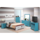 Glory Furniture G3180/G3190D 5-Piece Low Profile Storage Bedroom Set in Teal/White Glory Furniture G3180/G3190D 5-Piece Low Profile Storage Bedroom Set in Teal/White