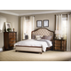 Hooker Furniture Leesburg 4-Piece Upholstered Bedroom Set w/ Wood Rails in Mahogany