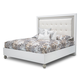 AICO Sky Tower California King Upholstered Platform Bed in White Cloud