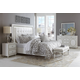 AICO Sky Tower 4pc Upholstered Platform Bedroom Set in White Cloud PROMO