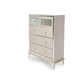 AICO Hollywood Loft Upholstered 5 Drawer Chest in Frost 9001670-104 CLOSEOUT PROMO