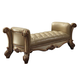 Acme Vendome Upholstered Bench in Gold Patina 96484 EST SHIP TIME APPX 4 WEEKS