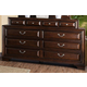 Furniture of America Brandt 10 Drawer Dresser in Brown Cherry CM7302CH-D Furniture of America Brandt 10 Drawer Dresser in Brown Cherry CM7302CH-D