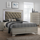 Crown Mark Lyssa King Upholstered Panel Bed in Embossed Crocodile Pattern
