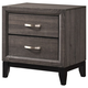Crown Mark Akerson 2 Drawer Nightstand in Grey B4620-2