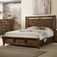 Crown Mark Furniture Curtis King Panel Bed in Rustic