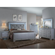 Crown Mark Furniture Lillian 2-Piece Panel Bedroom Set in Silver