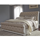 Liberty Furniture Abbey Park Upholstered King Sleigh Bed in Antique White EST SHIP TIME APPX 4 WEEKS