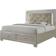 Elements International Platinum Queen Storage Bed in Golden Champagne