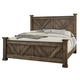 Vaughan-Bassett Cool Rustic King Barndoor X Headboard and Footboard Bed in Mink