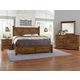 Vaughan-Bassett Cool Rustic 2pc Barndoor X Headboard with Storage Bedroom Set in Amber