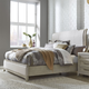 Liberty Furniture Belmar King Upholstered Sleigh Bed in Washed Taupe and Silver Champagne 902-BR-KUB EST SHIP TIME APPX 4 WEEKS Liberty Furniture Belmar King Upholstered Sleigh Bed in Washed Taupe and Silver Champagne 902-BR-KUB EST SHIP TIME APPX 4 WEEKS