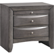 Elements International Emily Grey 3 Drawer Nightstand in Gray EG100NS Elements International Emily Grey 3 Drawer Nightstand in Gray EG100NS
