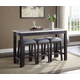 ACME Necalli 4pc Pack Counter Height Table Set in Natural Marble Top and Weathered Espresso 72930