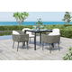 Skyline Design Boston 5-Piece Square Outdoor Dining Set in Carbon Aluminum