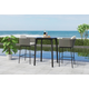 Skyline Design Boston 3-Piece Square Outdoor Bar Table Set in Carbon Aluminum