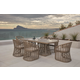 Skyline Design Ruby 7-Piece Rectangular Outdoor Dining Set in Kubu Mushroom