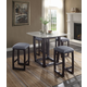 ACME Razo 5pc Square Counter Height Dining Room Set in Natural Marble Top and Weathered Espresso