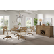 Intercon Furniture Colonial Oak 5pc Round Pedestal Dining Room Set in Weathered Chestnut