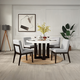 ACME Furniture Edwyn 5pc Round Dining Room Set in White Natural Marble Top and Brown