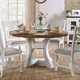 Furniture of America Auletta Round Dining Table in Distressed White and Distressed Dark Oak CM3417RT Furniture of America Auletta Round Dining Table in Distressed White and Distressed Dark Oak CM3417RT