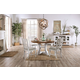 Furniture of America Auletta 5-Piece Round Dining Room Set in Distressed White and Distressed Dark Oak Furniture of America Auletta 5-Piece Round Dining Room Set in Distressed White and Distressed Dark Oak