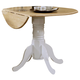 Coaster Round Drop Leaf Dining Table in White and Natural Finish 4241
