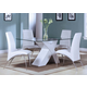 Acme Pervis 5PC Modern Dining Room Set in White EST SHIP TIME APPX 4 WEEKS