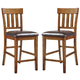 Ralene Upholstered Bar Stool in Medium Brown (Set of 2) D594-124 FedEx/UPS Ralene Upholstered Bar Stool in Medium Brown (Set of 2) D594-124 FedEx/UPS