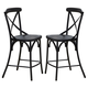 Liberty Furniture Vintage Dining Series X-Back Counter Chair in Black (Set of 2) 179-B300524-B