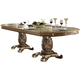 Acme Vendome Double Pedestal Dining Table in Gold Patina 63000 EST SHIP TIME APPX 4 WEEKS