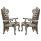Acme Versailles Arm Chair in Vintage Gray PU & Bone White (Set of 2) 61133 EST SHIP TIME APPX 4 WEEKS